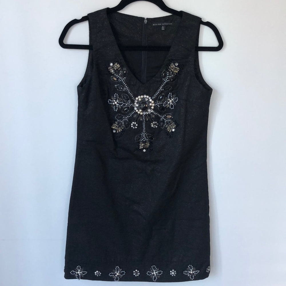 Miss me collection jeweled dress black small
